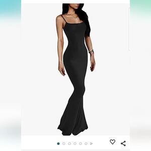 Women's Sexy Crew Neck Lounge Long Dress Elegant Ribbed Maxi…